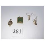 14K CORKSCREW EARRINGS 1.05 DWT, UNMARKED LOCKET