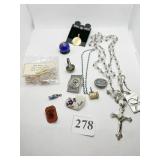 ROSARY BEADS, RING, DISNEY CAHRM, ANNE HEART