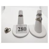 STERLING RING PEAR SHAPE BLUE STONE, STERLING