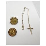 1/20 12K GOLD FILLED PINS, 5 C BUFFALO NICKEL,