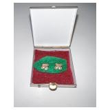 PILL BOX AND EARRINGS W/ ROSE PEDALS HAND CRAFTED