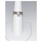 14KT GOLD WEDDING BANDS OLD CUT .60 DIAMOND -3.0