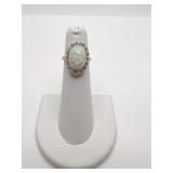 DIAMOND AND OPAL RING 14 DIAMONDS SIZE 3.5 3.09