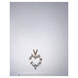 UNMARKED GOLD HEART SHAPE DIAMOND PENDANT 1/2"