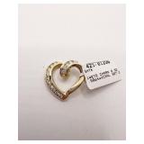 14K HEART SLIDE WITH DIAMONDS .75" CHANNEL SET