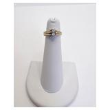 14K RING W/ 2 DIAMONDS SZ. 4 - 1.72 DWT