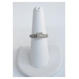 DIAMOND RING SQUARE 18K CENTER STONE W/ DIAMONDS