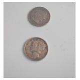 1906 D DIME, 1945 DIME