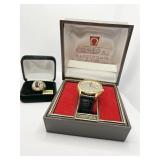 OMEGA QUARTZ CALENDAR DIAL WRISTWATCH IN OB & 10