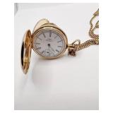 HUNTER CASE WATHAM POCKET WATCH W/ 23" CHAIN -