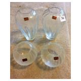 4 LENOX CRYSTAL VASES
