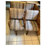 4 MATCHING ADJUSTABLE, UPHOLSTERED, ROLLING