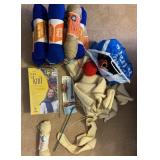 LEARN TO KNIT KIT, SEALED, VINTAGE YARN, KNITTING