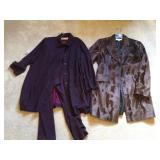 SZ M MIKU LONG BROWN COAT MADE IN ENGLAND AND