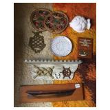 NAUTICAL DÉCOR SHELVES, FISH MOLD, BRASS FISH,