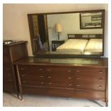 5 PC MID CENTURY MODERN KING BED BEDROOM SUITE,