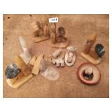 MARBLE BOOK ENDS OF MEN TAKING SIESTAS AND OTHERS