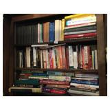 3 A STUFFED SHELVES OF BOOKS INCLUDING HISTORY,