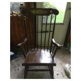 STENCIL BACK WOODEN ROCKER