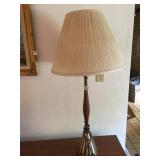37"T TEAK AND BRASS MCM LAMP