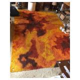 100X137 SUPER TRIPPY ORANGE AND BROWN SHAG RUG