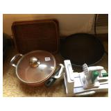 COPPER SMALL STOCK POT, COPPER FRYING PAN, WOK