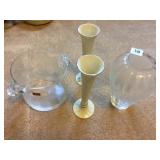 2 MATCHING LENOX VASES, LENOX CRYSTAL VASE AND