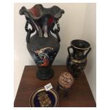 13" FLAMENCO DANCER VASE, MADRID SOUVENIR PLATE,