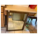 SOLID WOOD MIRROR AND MIRROR WITH PLANTS, 30X24
