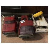 3 COMPLETELY METAL VINTAGE TRUCKS, TONKA AND