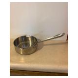SMALL ALL CLAD SAUCEPAN, APPEARS UNUSED