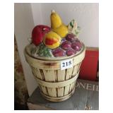 MCCOY FRUIT BASKET COOKIE JAR, CRACK