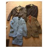 3 PIECE BLUE LEISURE SUIT AND 3 WOOL TWEED