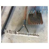 PUSH BROOM, ROOF SHINGLE SCRAPER, METAL RAKE,