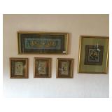 5 ASIAN EMBROIDERY ON SILK PICTURES, LARGEST