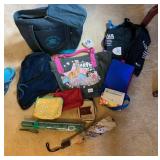 LARGE CANVAS TOTE WITH ATTACHED COSMETIC CASE,