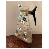 ATOMIC STARBURTS PYREX GLASS COFFEE POT WITH