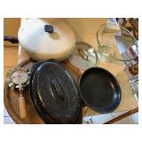 VERMONT WOOD TRAY, WESTBEND PAN WITH LID, COOKIE