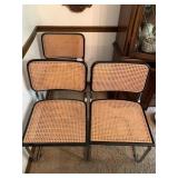 3 MATCHING WICKER SEAT AND BACK CHAIRS, MADE IN