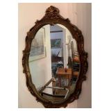 24X36 ORNATE GOLD FRAMED OVAL MIRROR