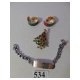 IDENTIFICATION BRACELET LINDA MARKED JAPAN SILVER