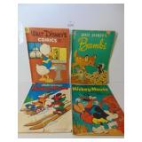 FOUR WALT DISNEY COMIC BOOKS NO 156 NO 186 BAMBI