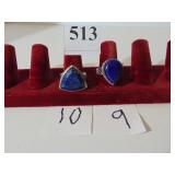 TWO STERLING SILVER 925 RINGS ONE SIZE 10 AND ONE