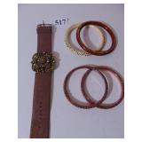 HEIDI DAUS WRISTWATCH SUEDE BAND FOUR BANGLE