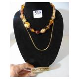 ROSS SIMONS BOXED MURANO GLASS GOLD BEAD NECKLACE