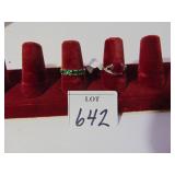 TWO STERLING SILVER 925 SIZE 6 RINGS ONE RUSSIAN