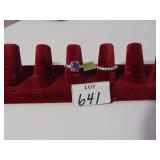 TWO STERLING 925 SILVER RINGS SIZE 6 BAND WITH