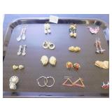 GROUP OF SIXTEEN MATCHED PAIRS EARRINGS GOLD
