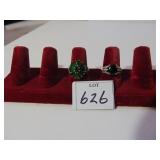 TWO RUSSIAN DIOPSIDE SIZE 6 STERLING 925 SILVER