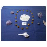 BROWN GLASS BEAD AND CHAIN NECKLACE, ASSORTED